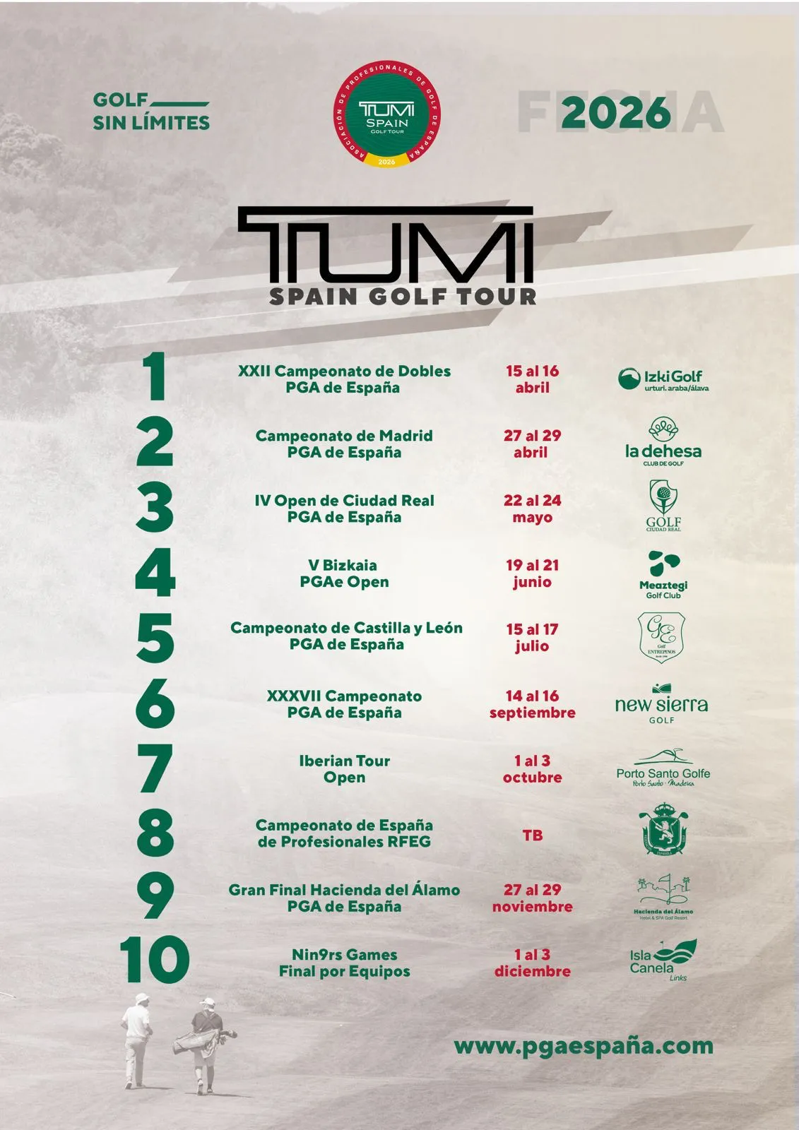 Calendario III TUMI Spain Golf TOur